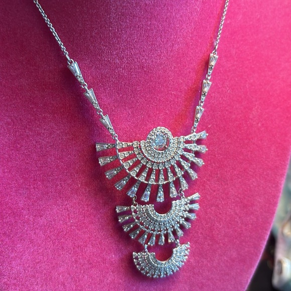 Authentic Swarovski Silver Layered Diamond Crystal Necklace. Long Adjustable. - Picture 9 of 14